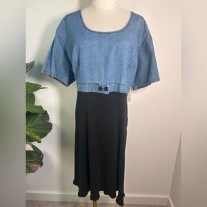DEADSTOCK VTG 90s JALATE Denim Midi Dress